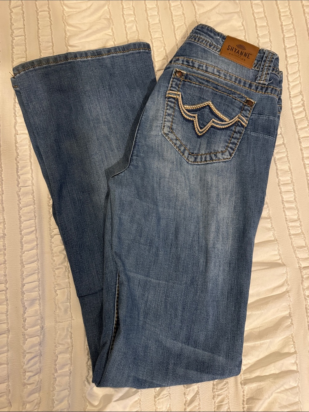 Shyanne Women's Medium Blue Bootcut Jeans with Embroidered Back Pocket